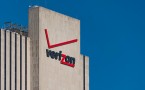 Verizon signage and logo on its building at 375 pearl street