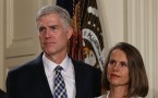 Judge Neil Gorsuch and his wife Louise in the nomination ceremony.