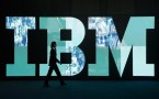 An IBM logo during the CeBIT technology trade fair in Hannover, February 2011.