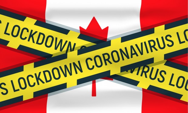 Canada flag icon and logo,lockdown